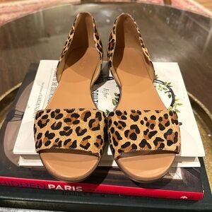 J. Crew Leopard Calf-hair D’Orsay Flats